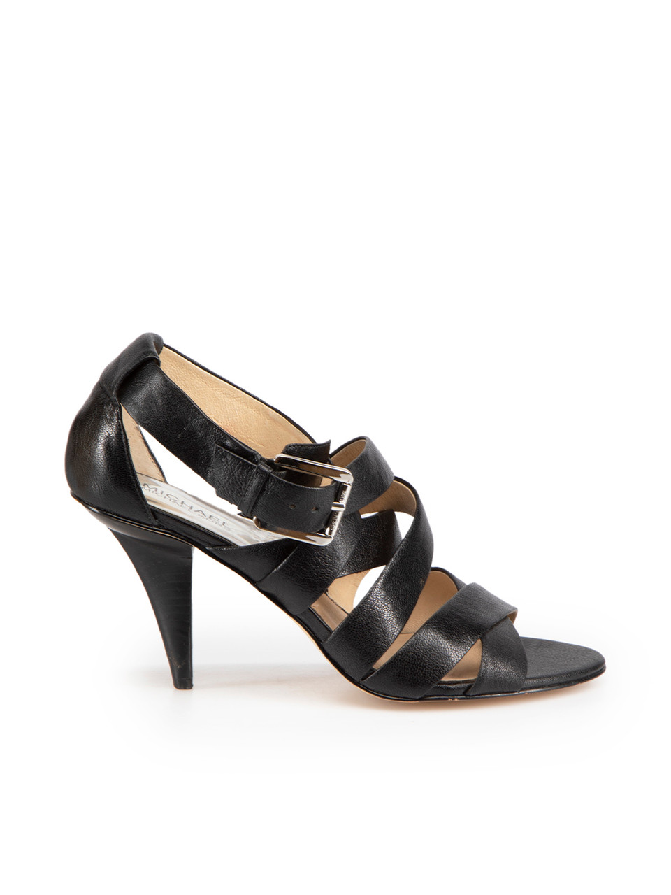Michael Kors Michael Michael Kors Black Leather Strappy Sandals