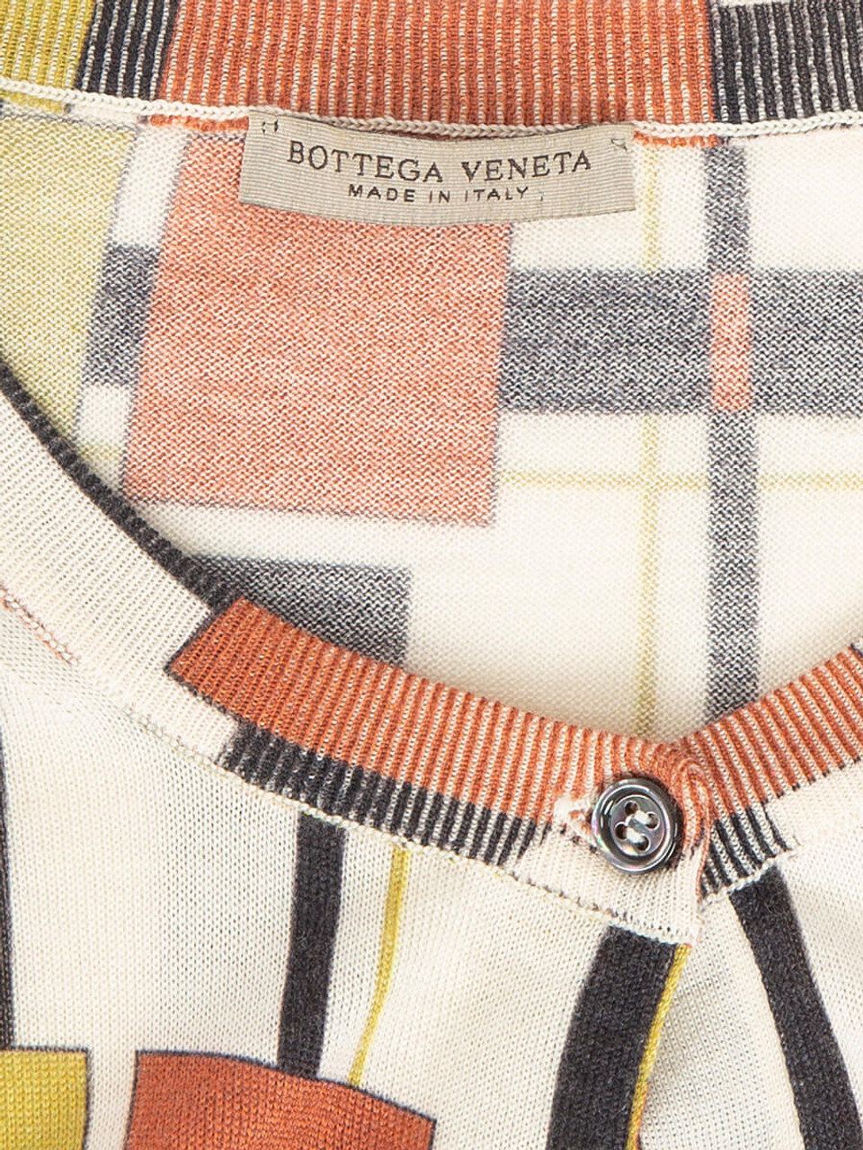 Bottega Veneta Women's Geometric Print Cardigan, Size 6 UK, Multicolour, Cashmere