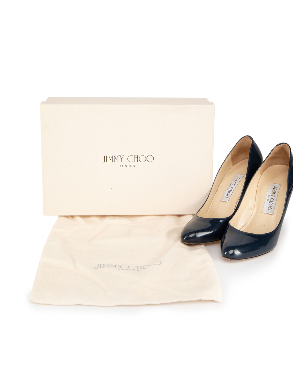 Jimmy Choo Navy Patent Leather Pumps