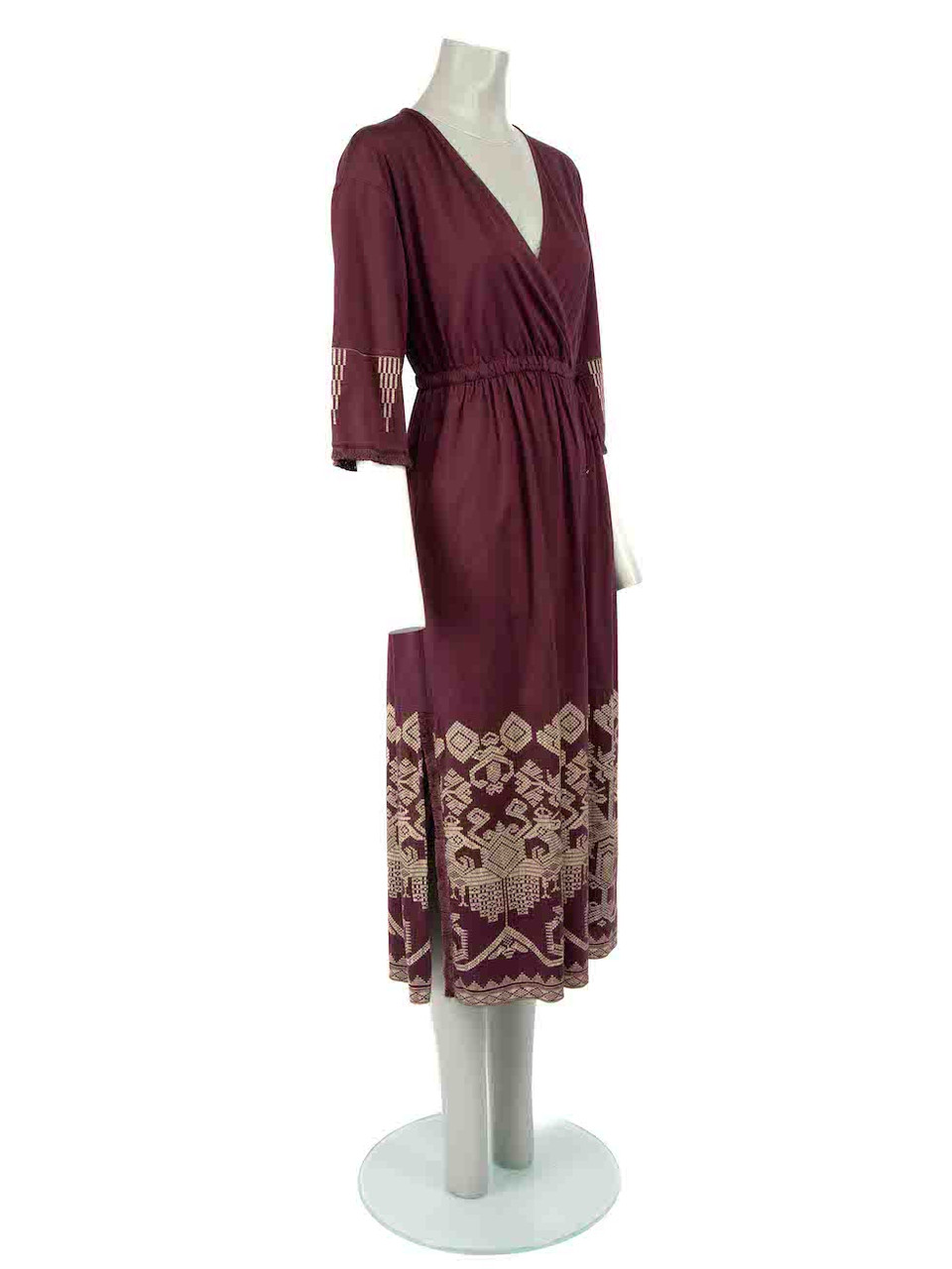 Max Mara Weekend Max Mara Burgundy Tie Waist Midi Dress