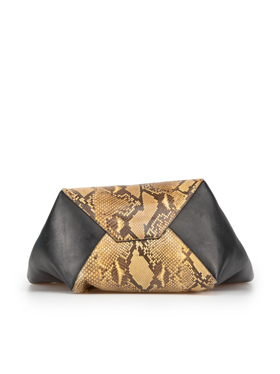 Céline Black Leather & Python Medium Phantom Cabas Bag