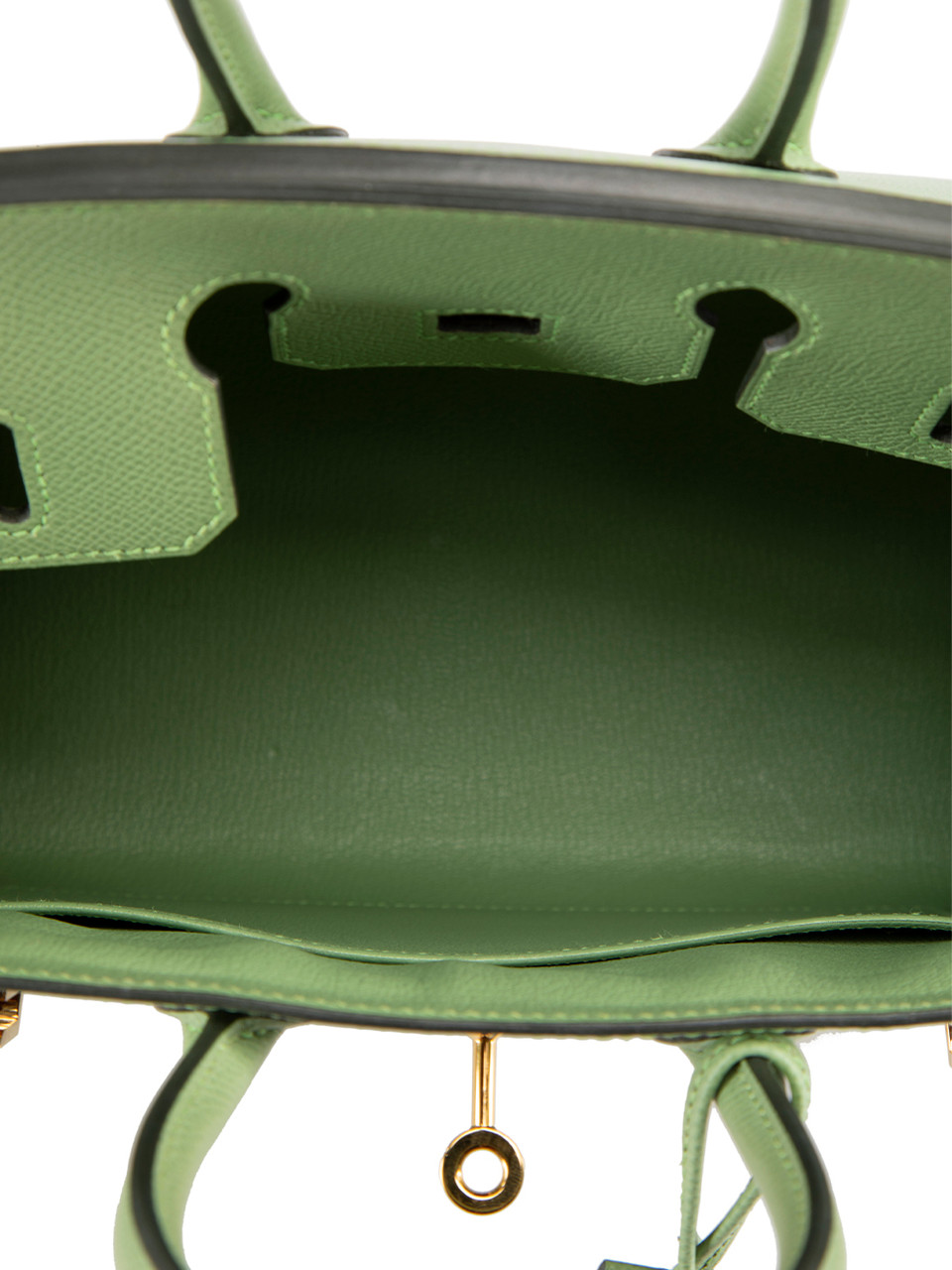 Hermès 2021 Vert Criquet Epsom Leather Sellier GHW Birkin 25