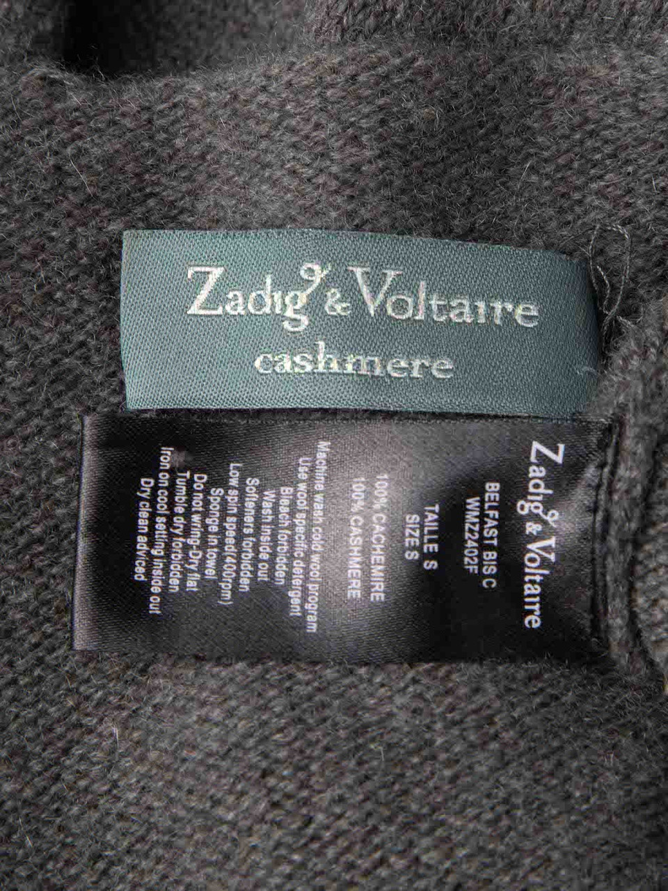 Zadig & Voltaire Khaki Cashmere Rock Knit Cardigan