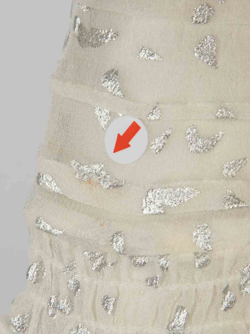 Diane Von Furstenberg White Metallic Buttoned Top