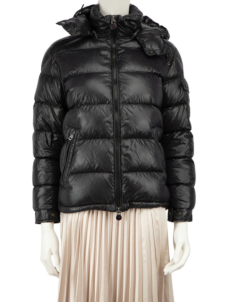 Used Moncler Black Hooded Quilt Puffer Down Jacket | CSD