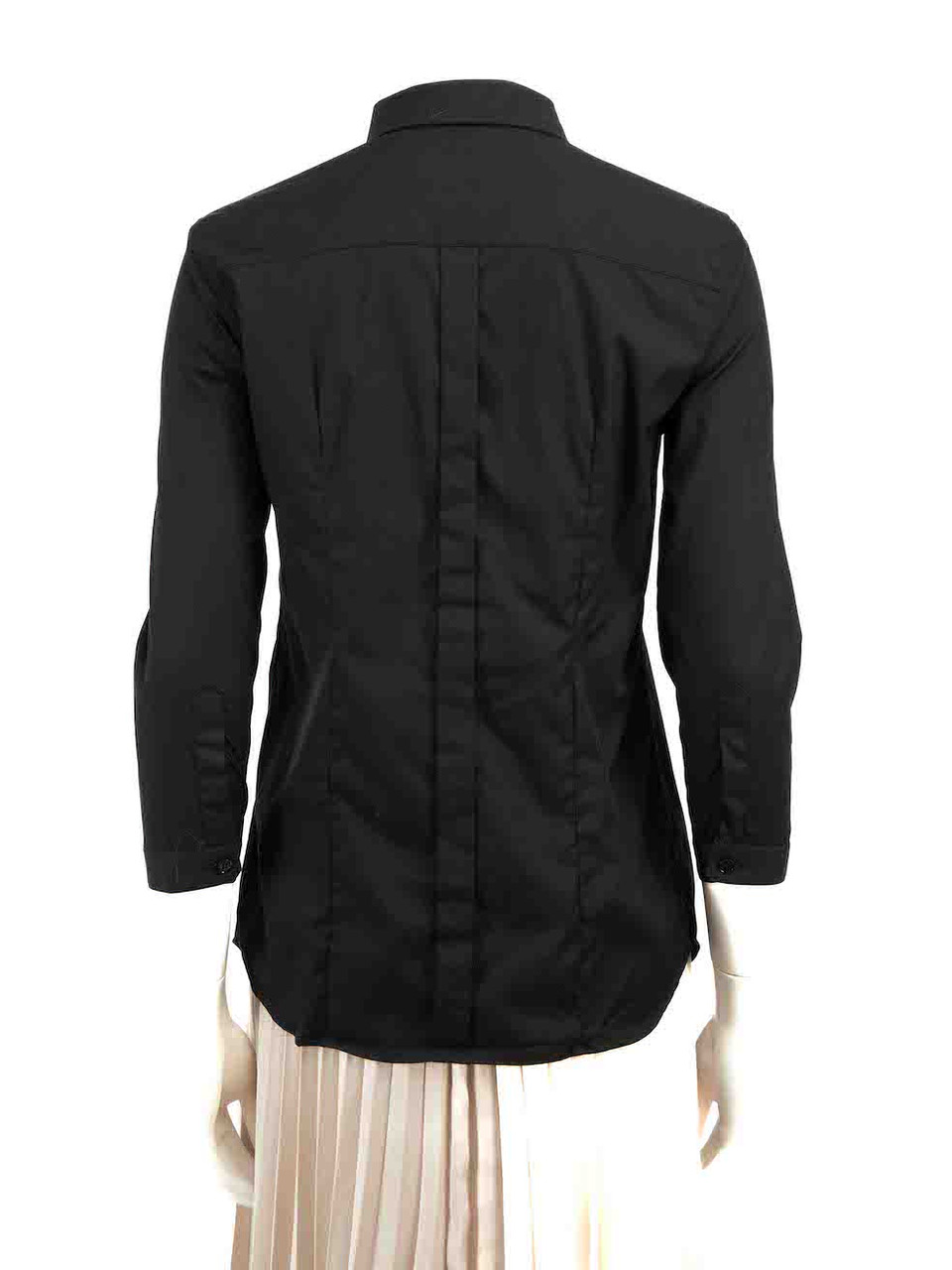 Burberry Black Button Down Collared Shirt