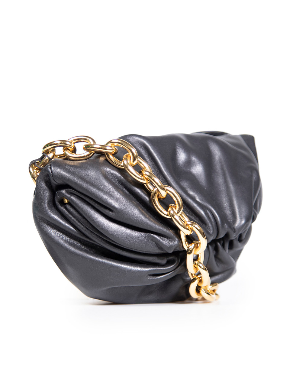 Bottega Veneta Black Leather Crossbody Chain Pouch Bag