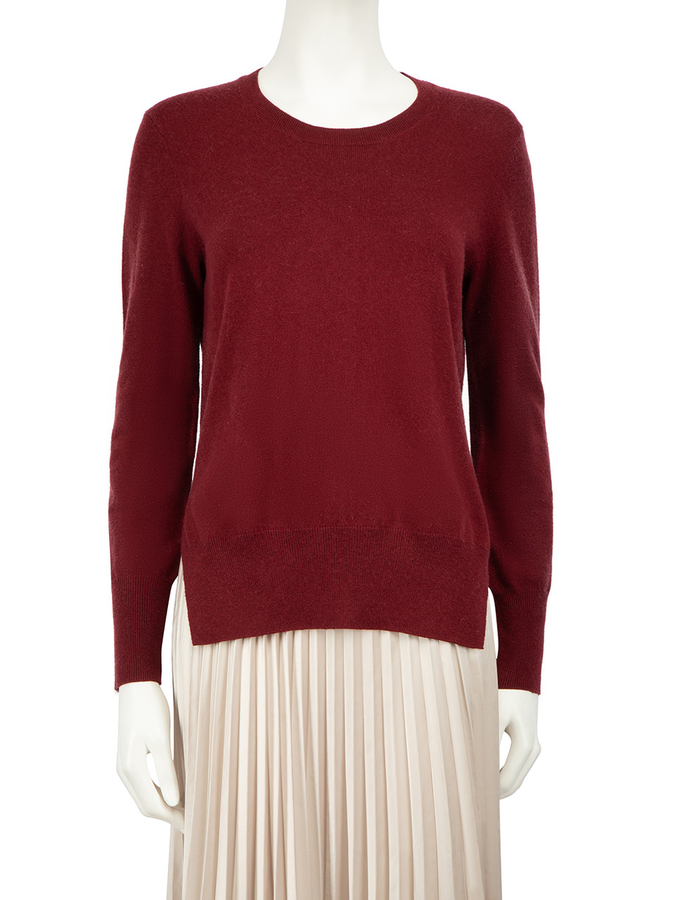 Isabel Marant Etoile Burgundy Knitted Split-Hem Jumper