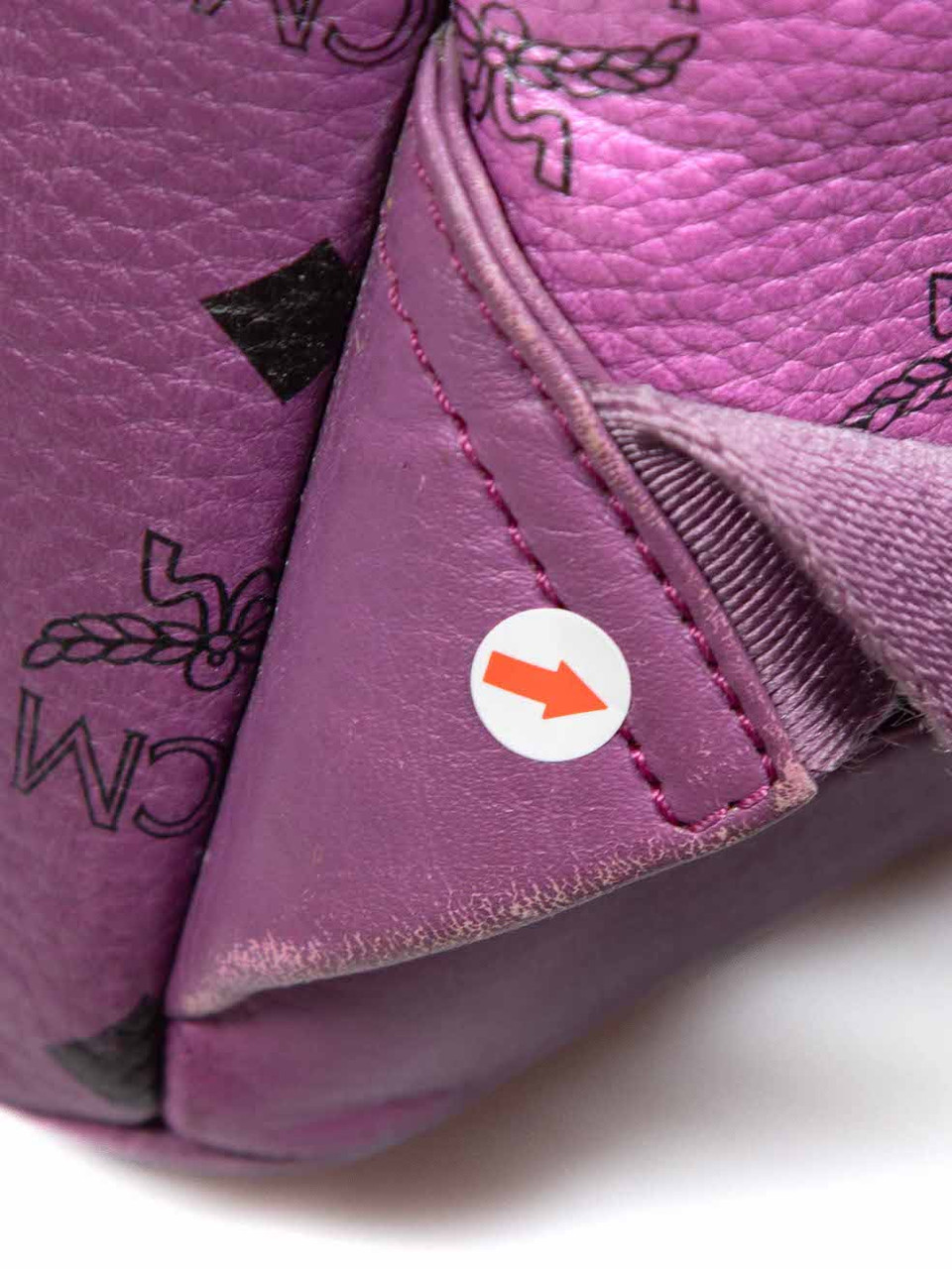 MCM Purple Leather Visetos Stark Studded Backpack