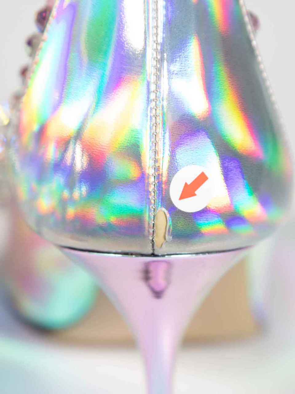 Mach & Mach Silver Iridescent Embellished Heels Mach & Mach Silver Iridescent Embellished Heels