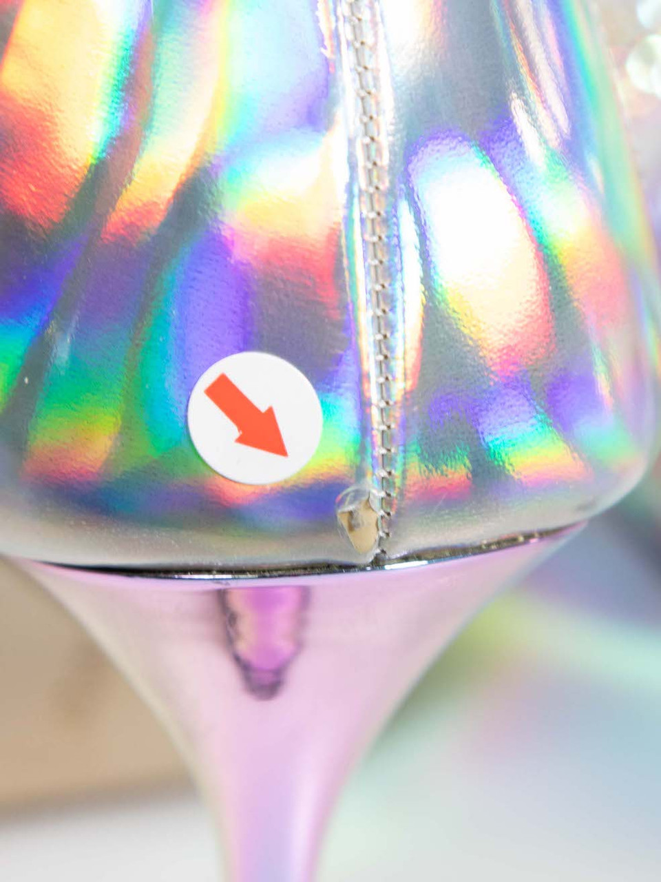 Mach & Mach Silver Iridescent Embellished Heels Mach & Mach Silver Iridescent Embellished Heels