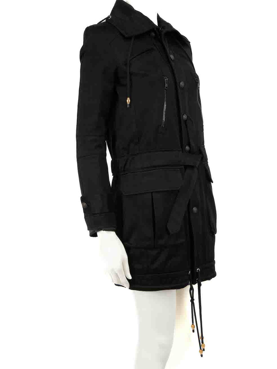 Balenciaga Black Trench Coat With Detachable Lining