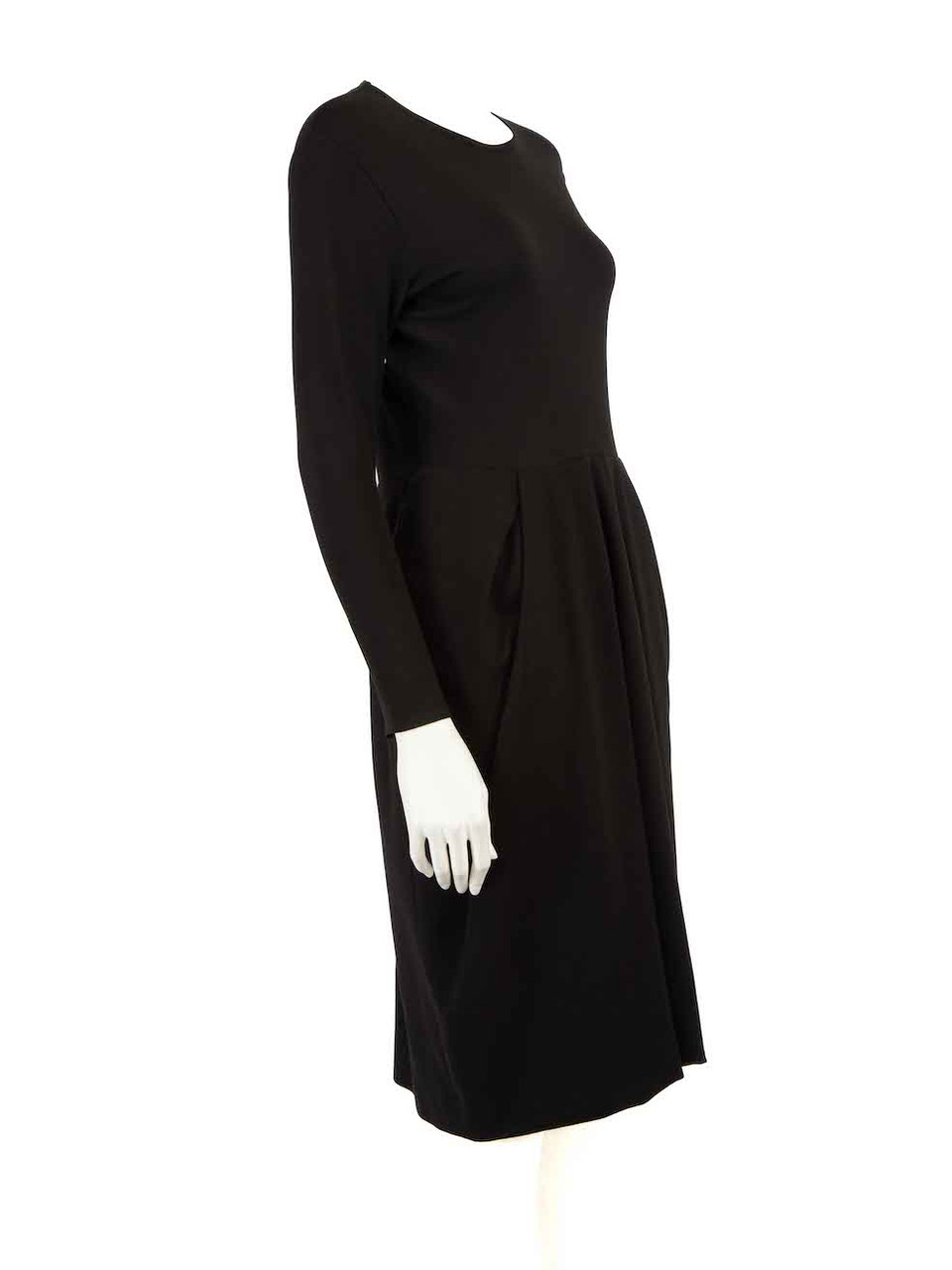 Céline Black Long Sleeve Midi Length Dress