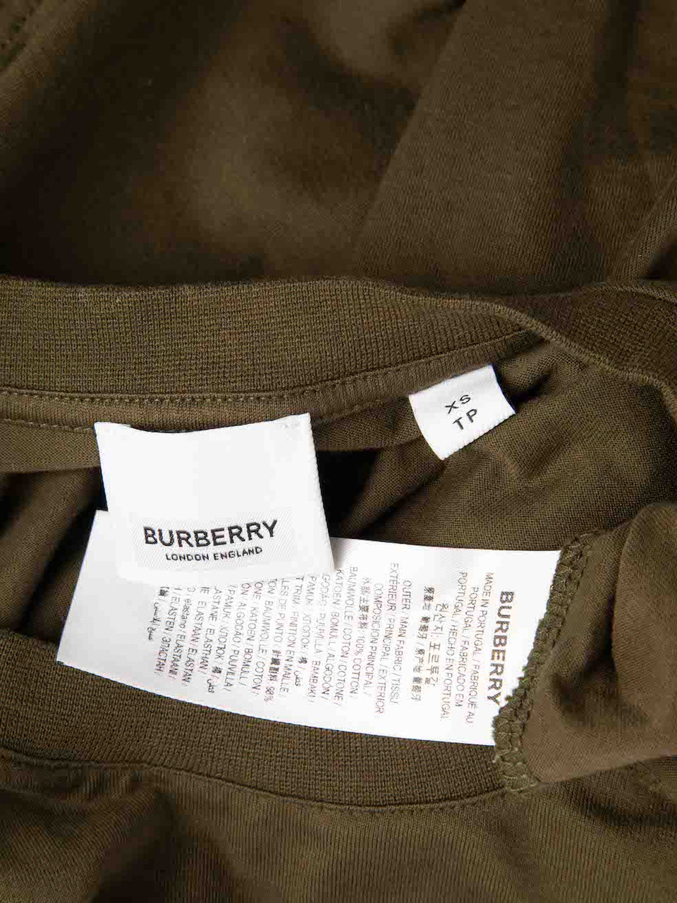 Burberry Khaki Logo Print T-Shirt