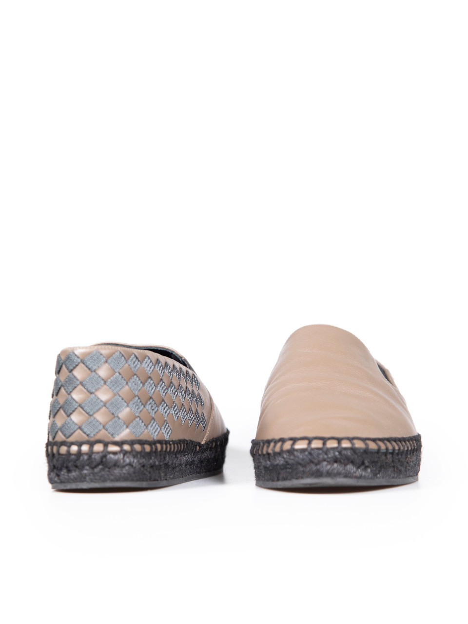 Bottega Veneta Brown Leather Intrecciato Espadrilles