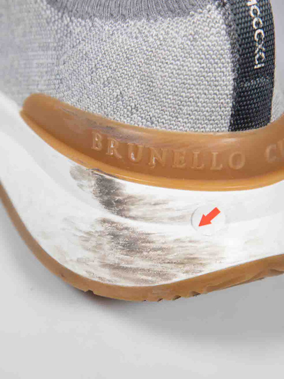 Brunello Cucinelli Grey Knit Lace Up Trainers