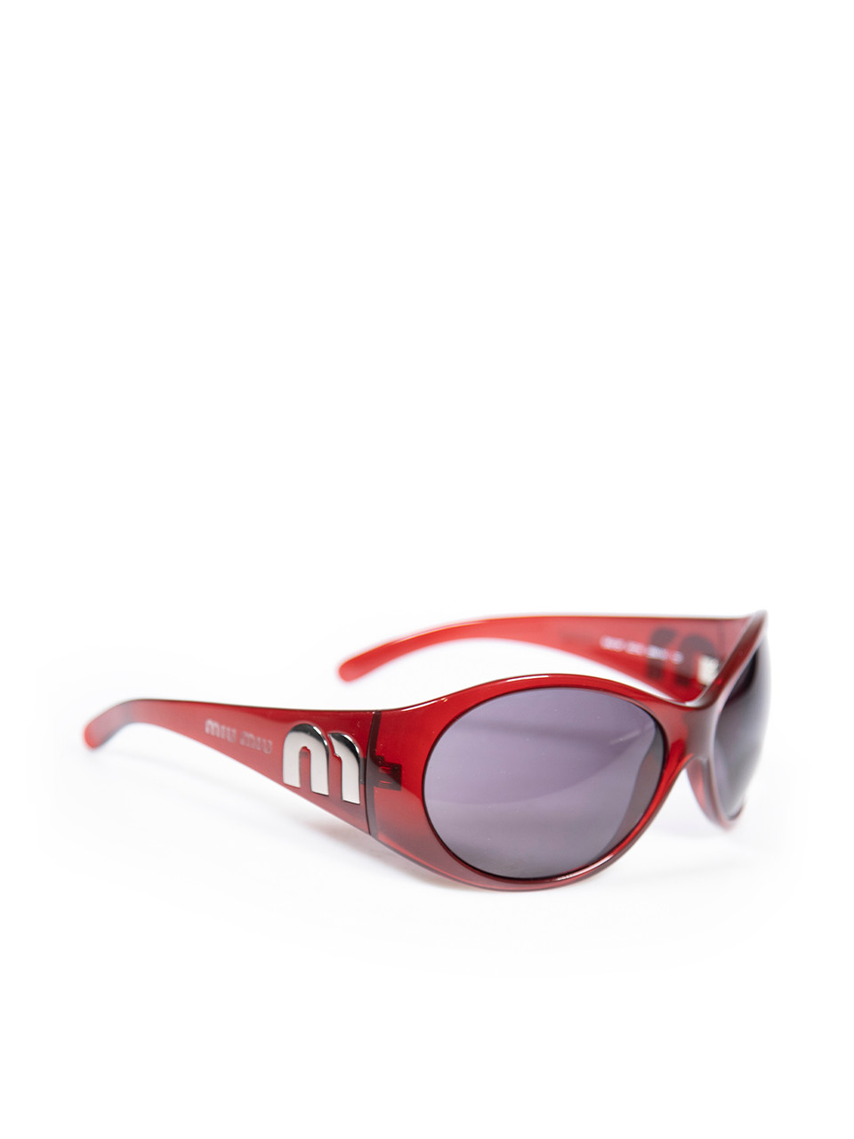 Miu Miu Red Oversized Logo Sunglasses