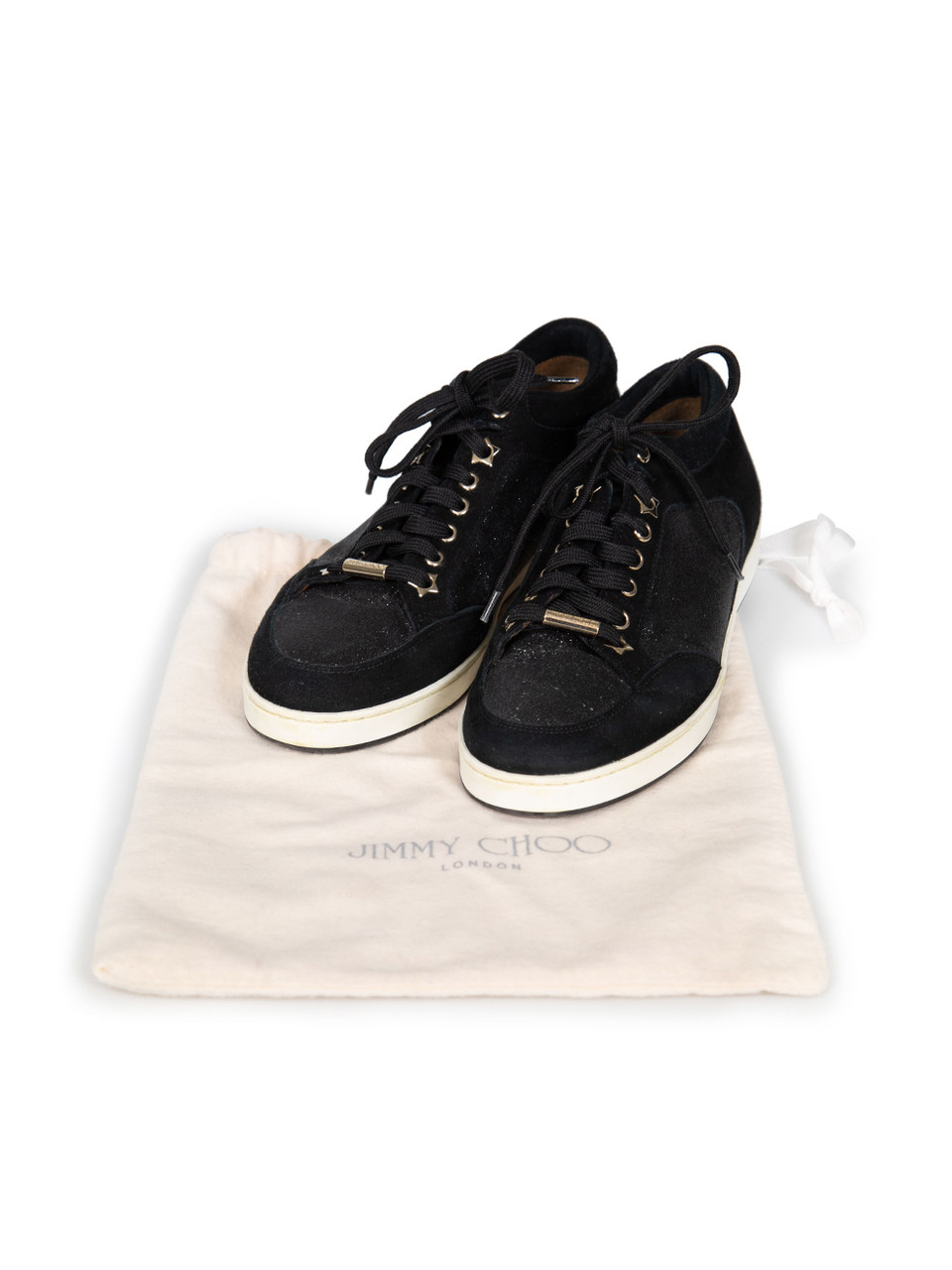 Jimmy Choo Black Glitter Miami Trainers