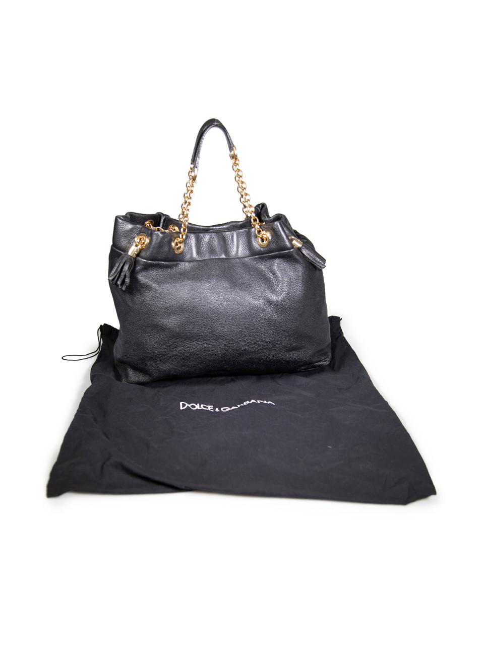 Dolce & Gabbana Black Tassel Chain Shoulder Bag