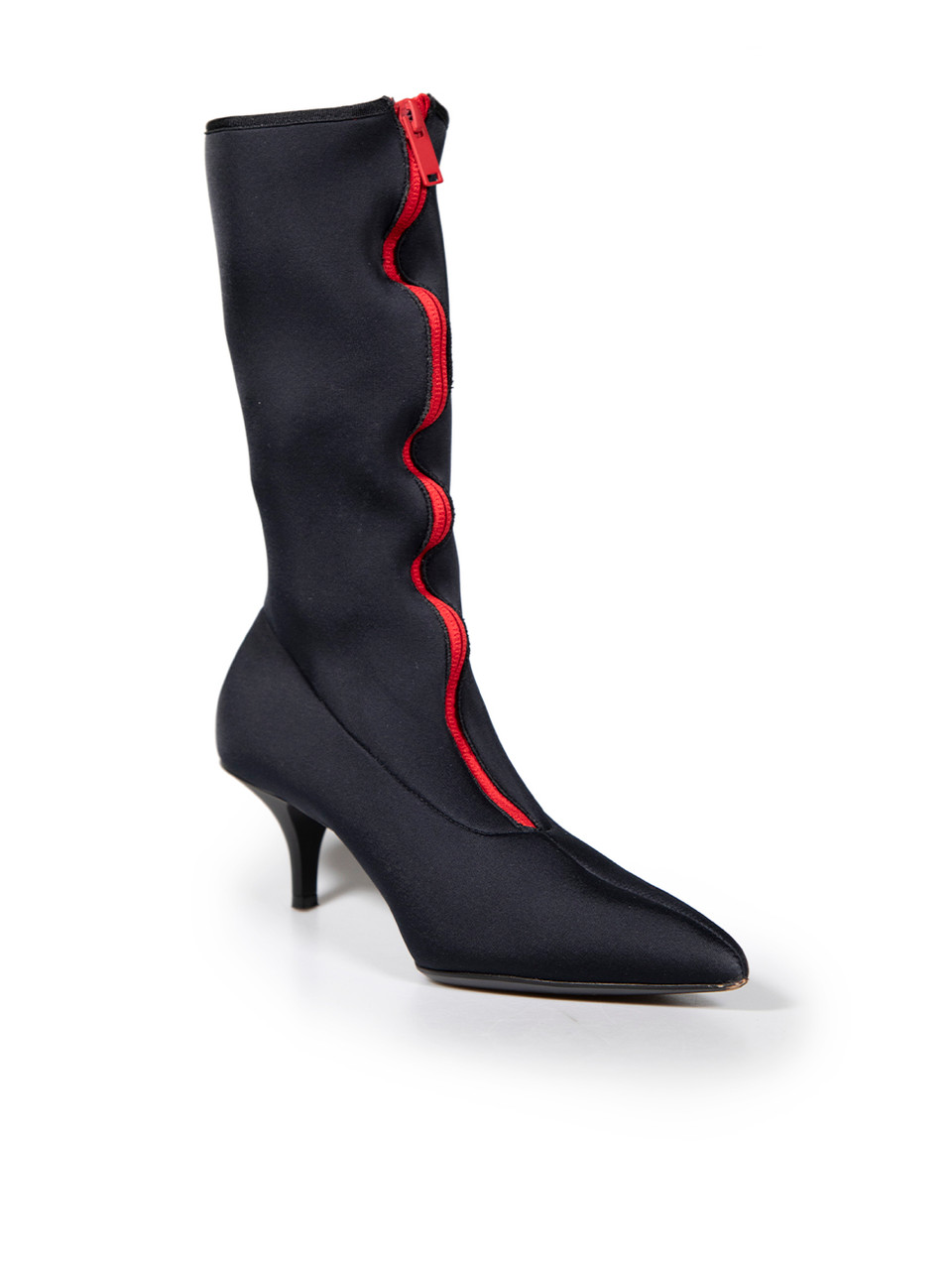 Marni Black Zip Detail Mid Calf Boots