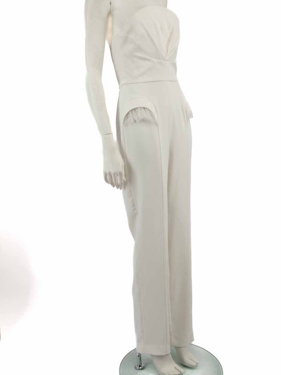 Honayda White Strapless Lace Detail Jumpsuit