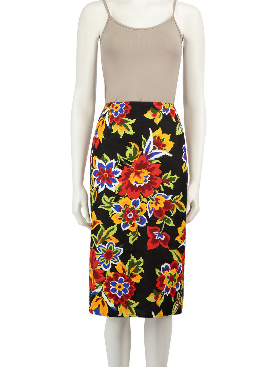 Carolina Herrera Pixel Flower Printed Skirt