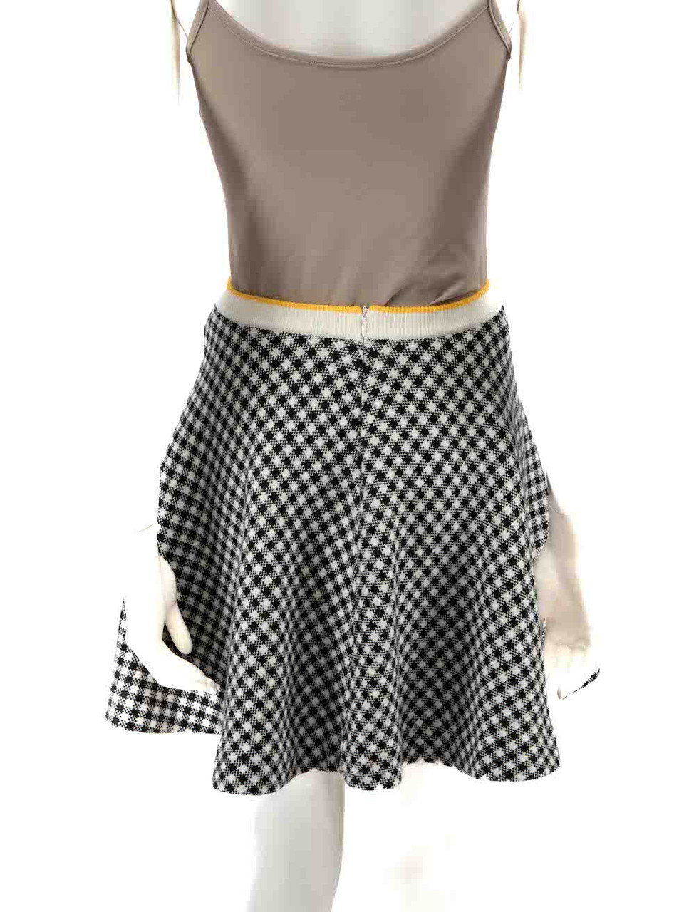 Miu Miu Checkered Knit Mini Circle Skirt