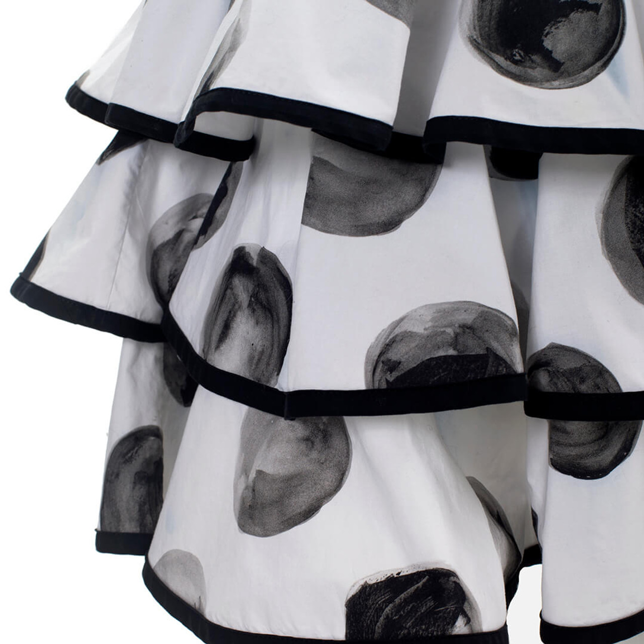 Dolce & Gabbana Black &amp; White Polka Dot Print Silk Mini Dress