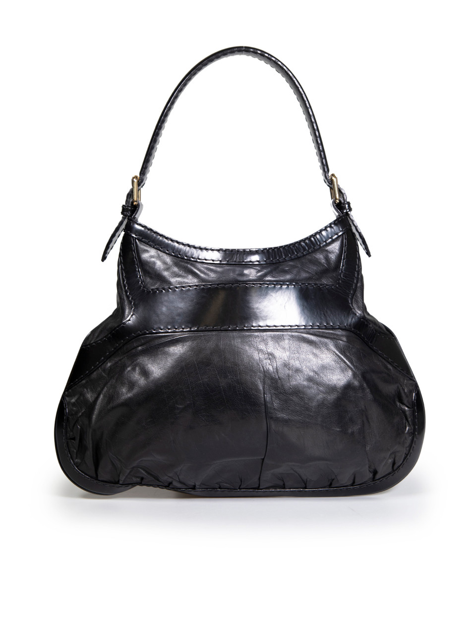 Gucci Black Leather Queen Hobo Shoulder Bag