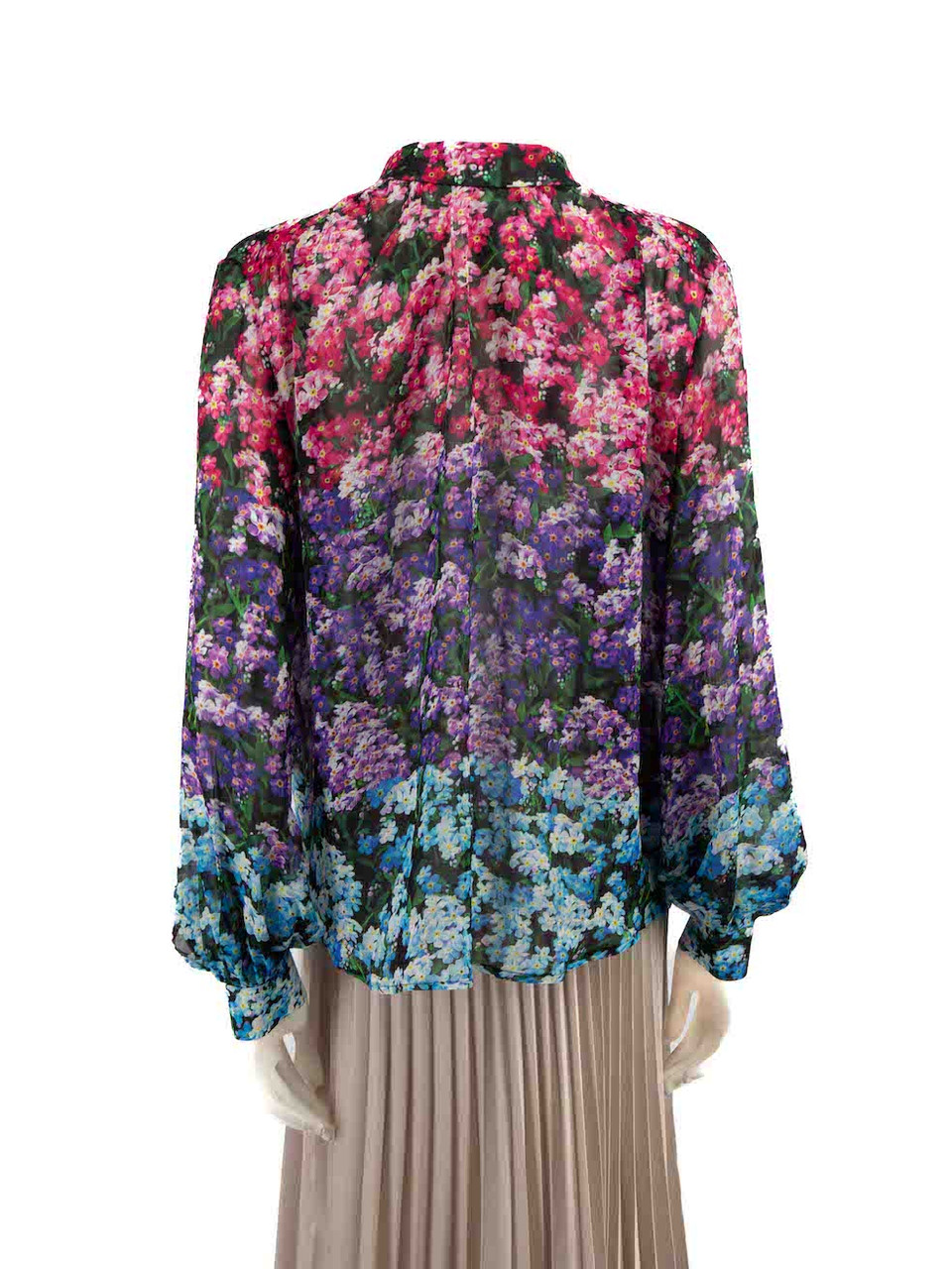 Mary Katrantzou Floral Pattern Silk Sheer Blouse