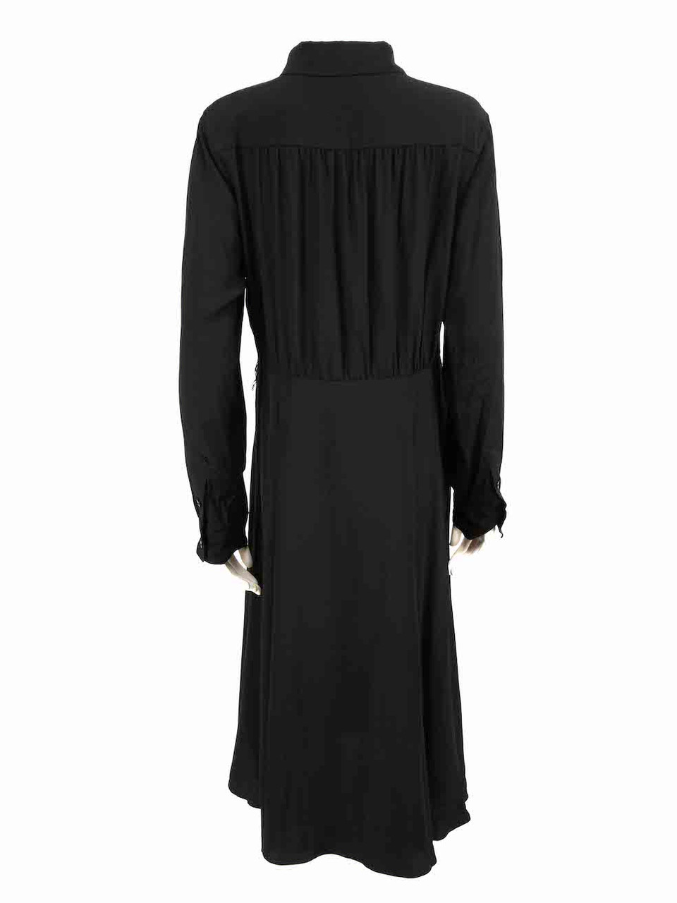 Diane Von Furstenberg Black Silk Mid Shirt Dress