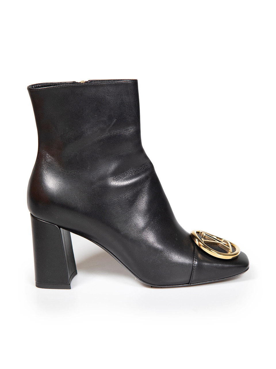 Black Leather Madeleine Square Toe Boots