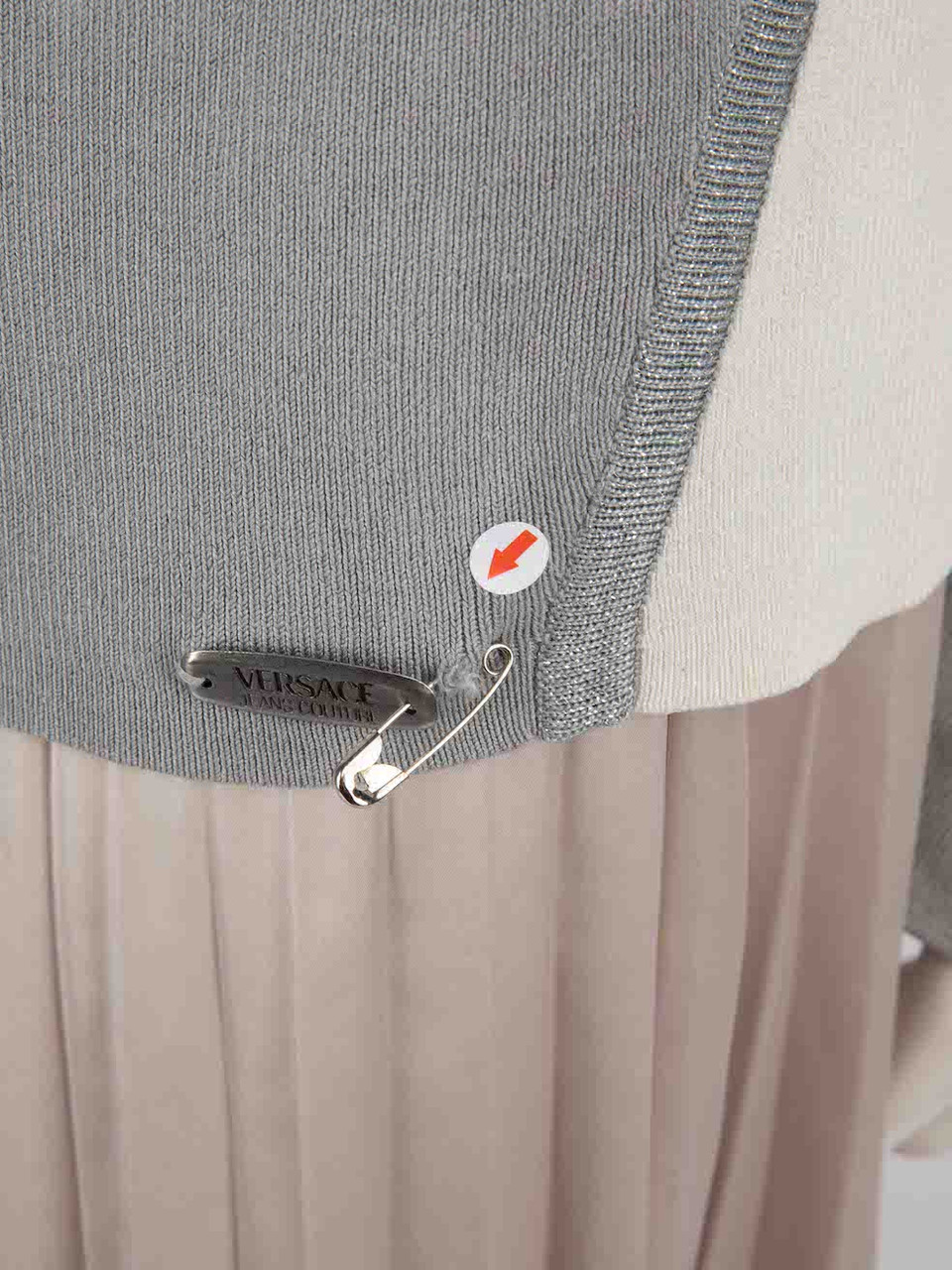 Versace Vintage Zipped Grey Knit Jacket
