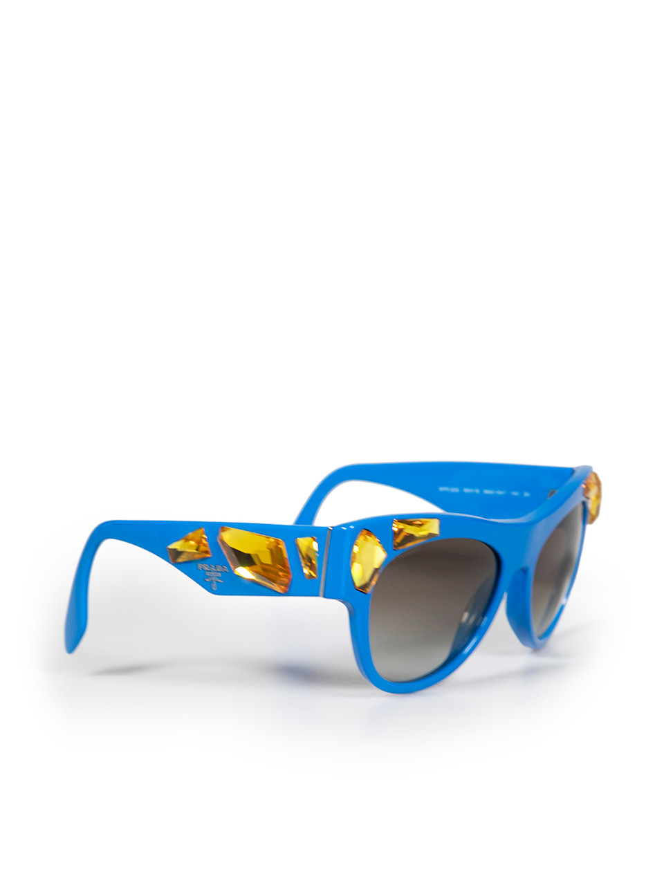 Prada Blue Embellished Gradient Lens Sunglasses