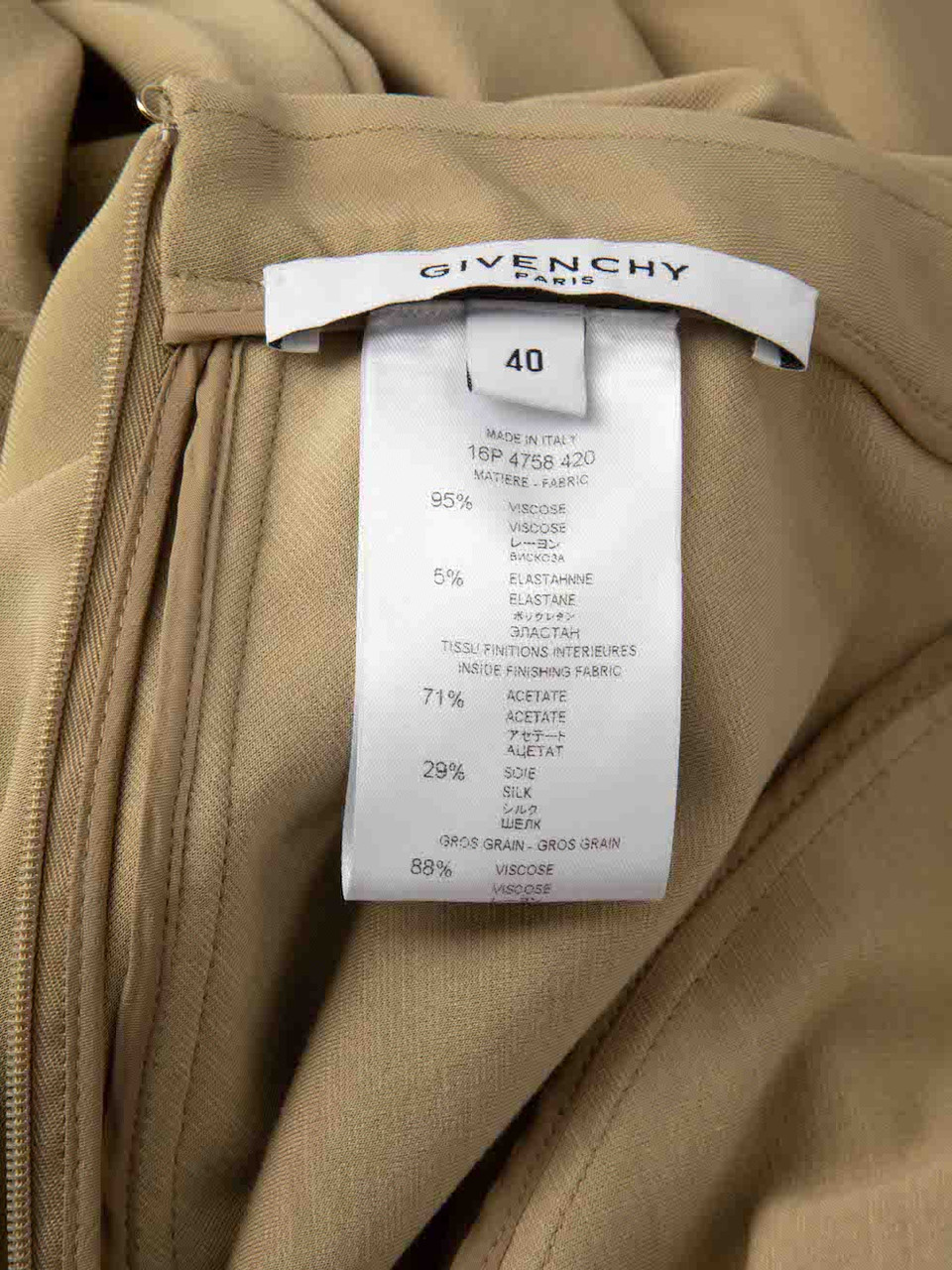 Givenchy Beige Peplum Ruffle Accent Midi Skirt