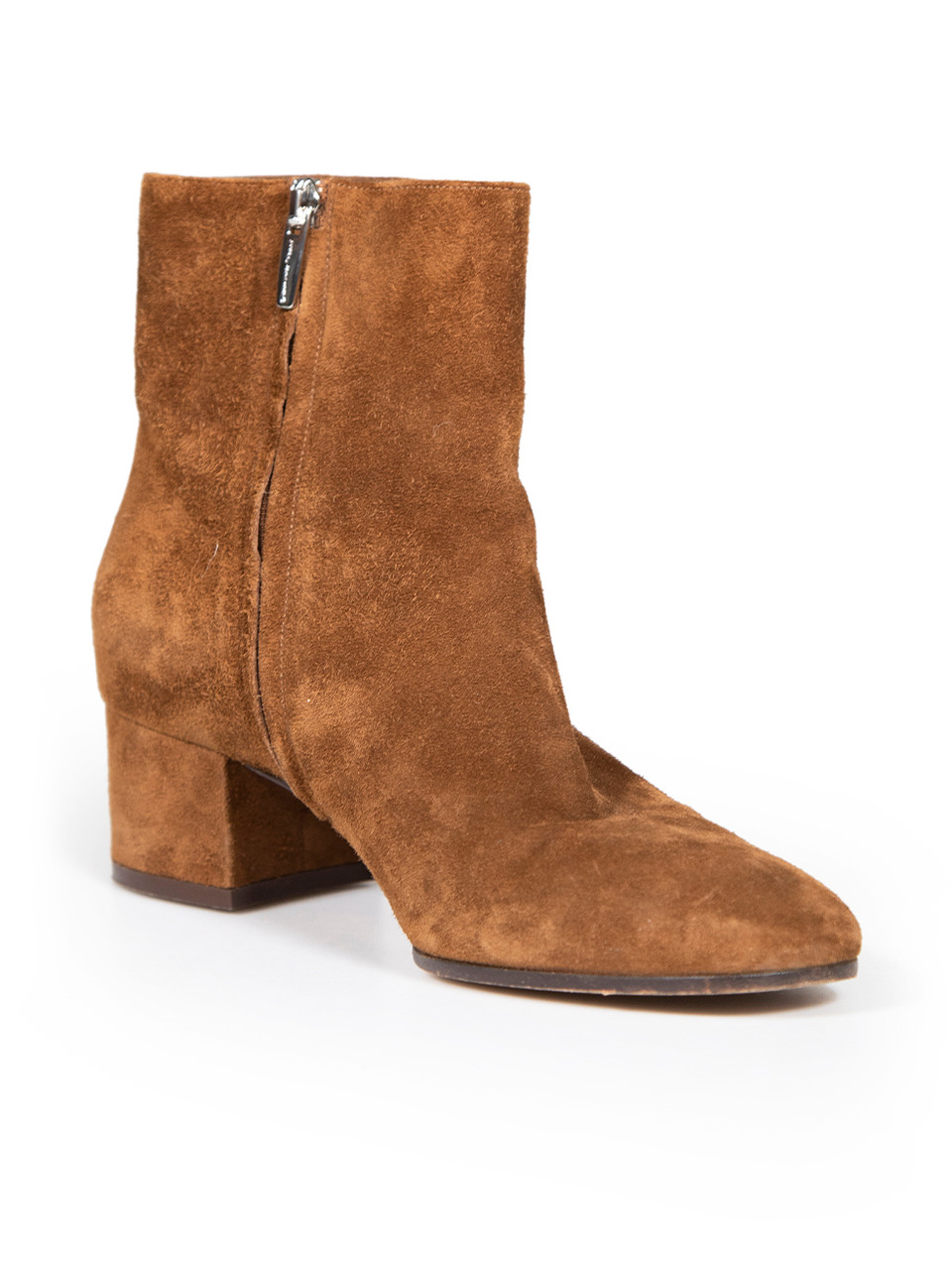 Gianvito Rossi Brown Suede Ankle Low Heel Boots