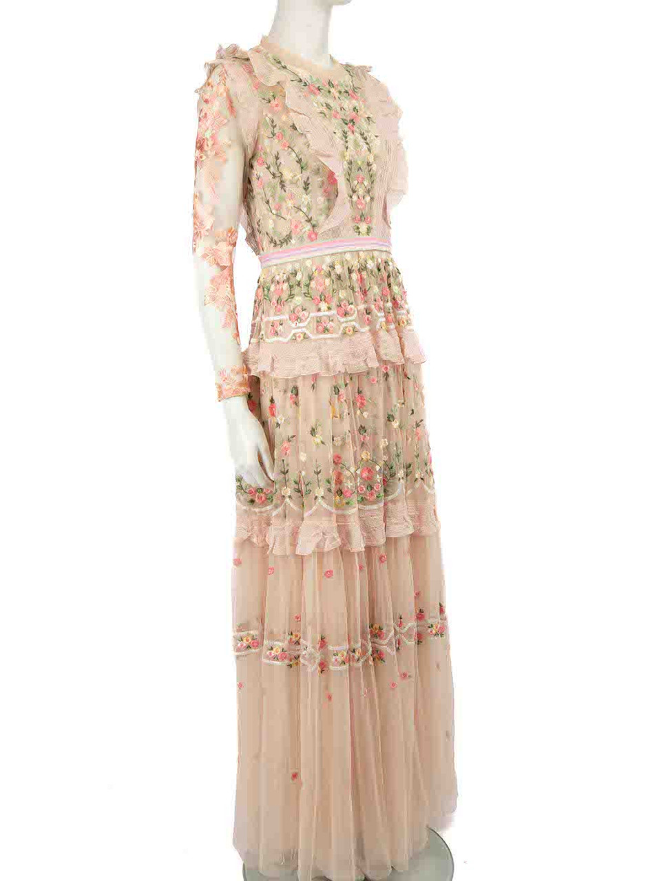 Needle & Thread Pink Floral Embroidered Maxi Dress