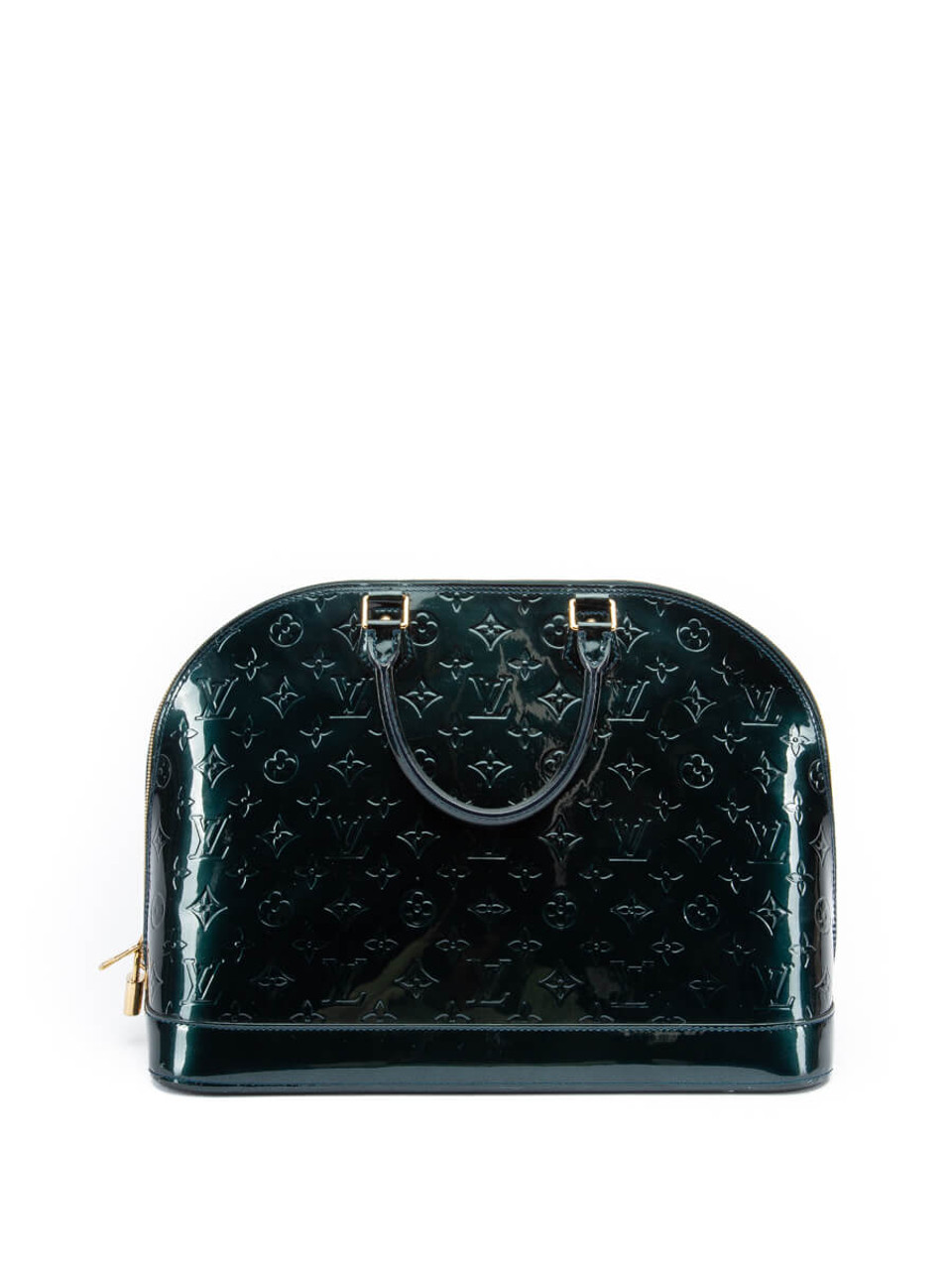 Louis Vuitton Alma Handbag Green Patent Leather