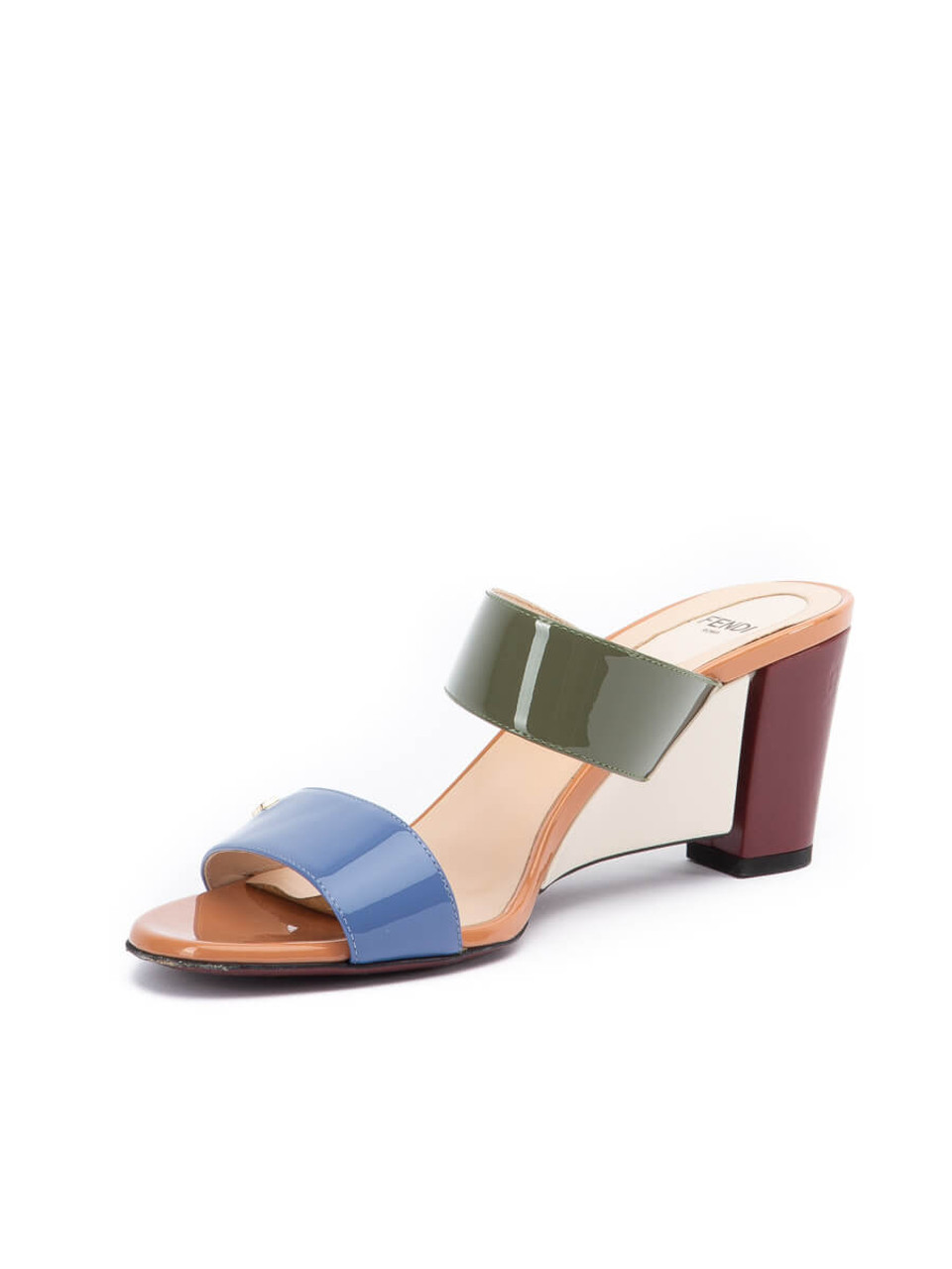 Fendi Women's Strap Slide Sandals, Size 5.5 UK, Multicolour Leather