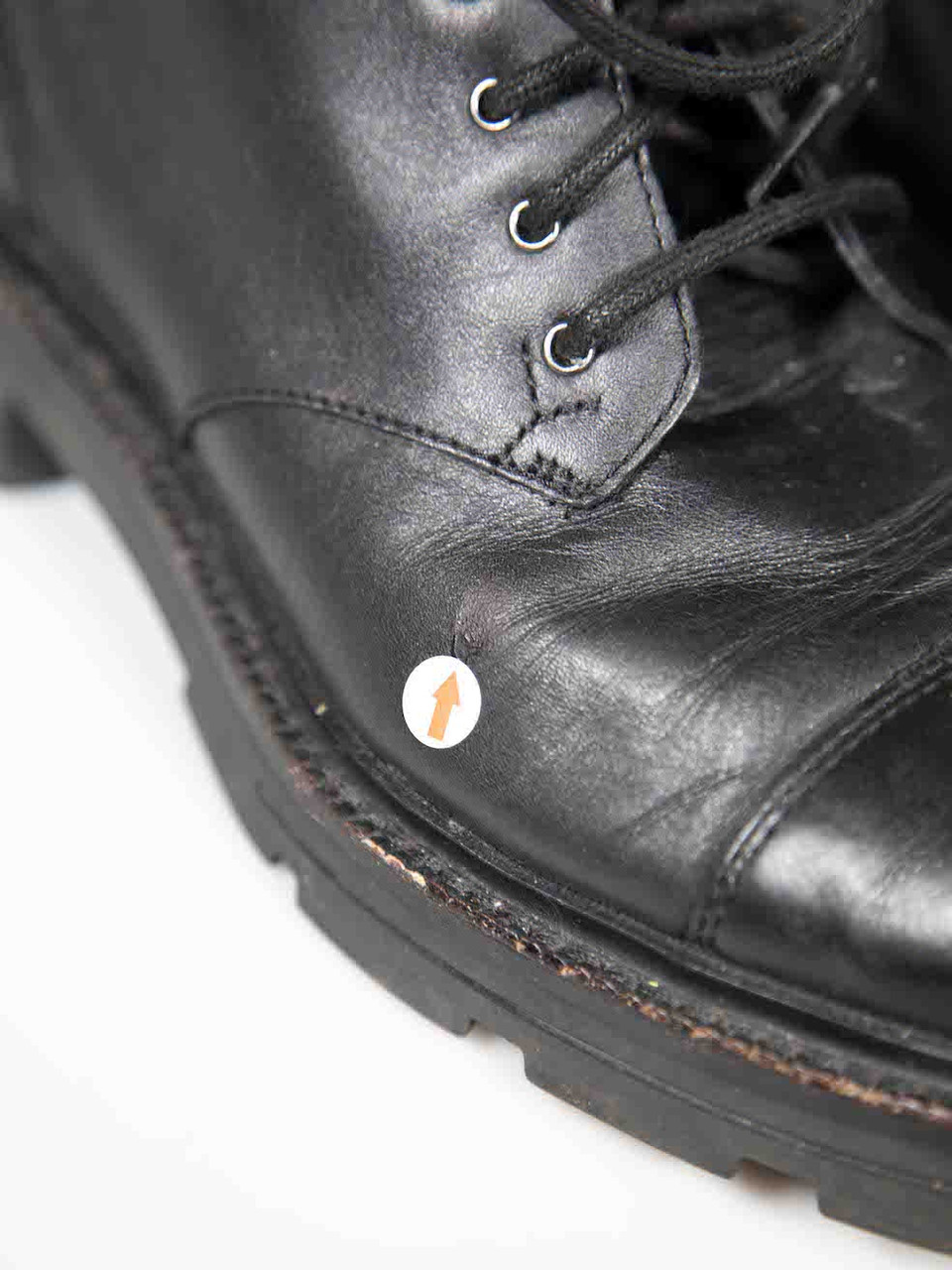 Yohji Yamamoto Y-3 Black Leather Lace Up Logo Combat Boots
