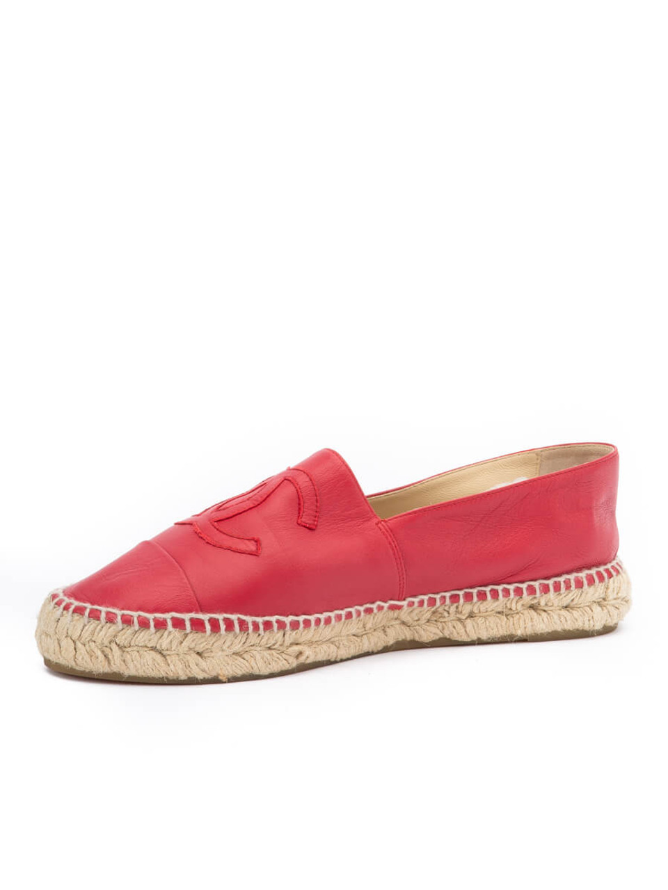 Chanel Women's Espadrille, Size 9 UK, Red Leather