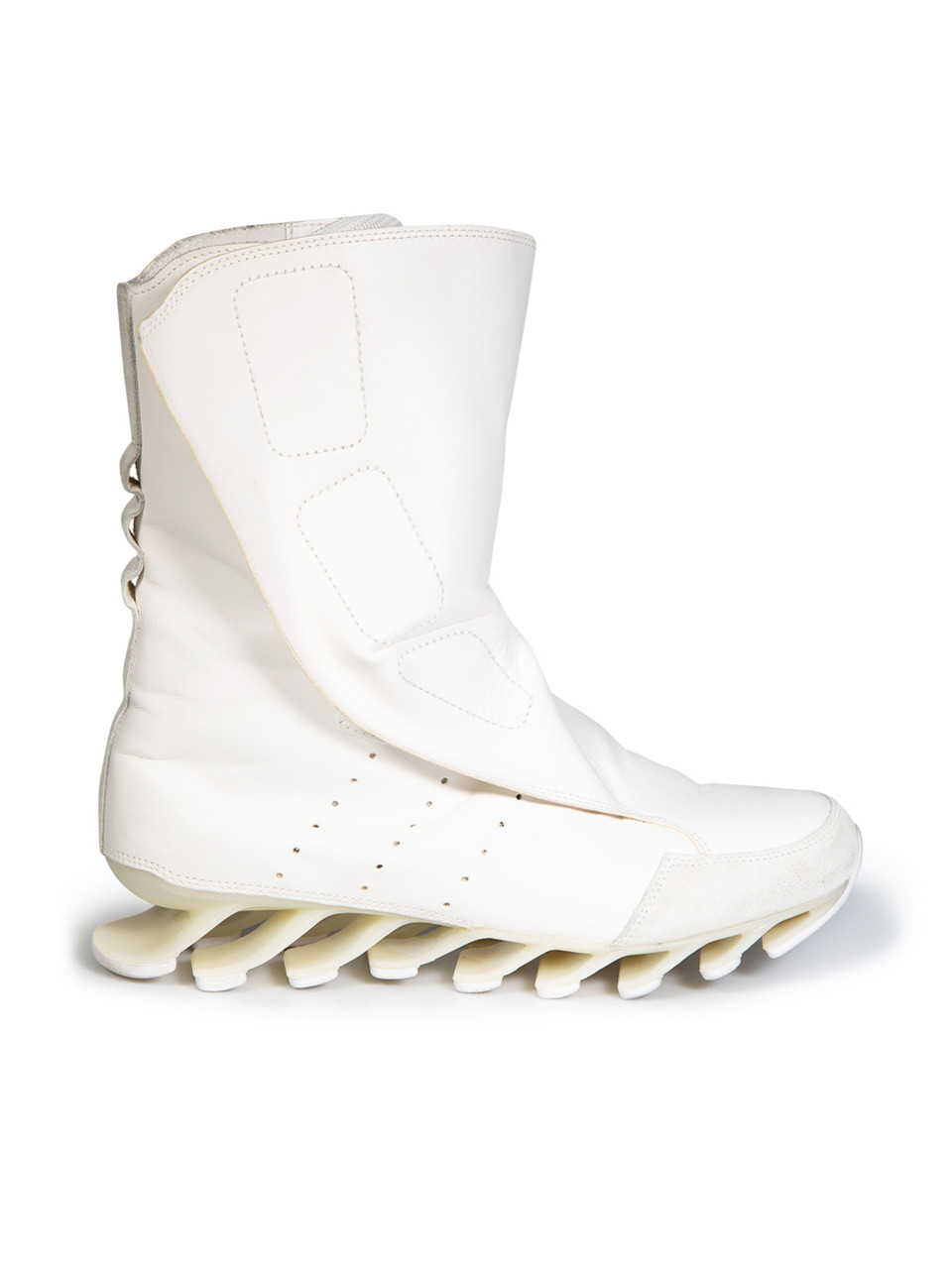 Adidas x Rick Owens White Leather Springblade Boots