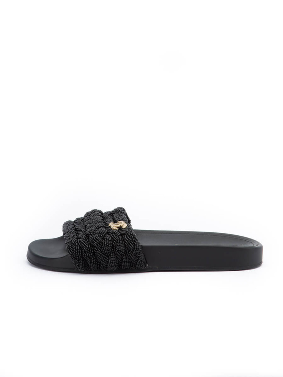 Chanel black 2025 pearl slides