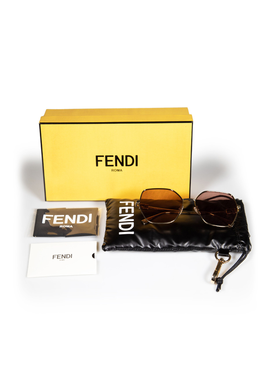 Fendi Dark Pink Logo Butterfly Sunglasses