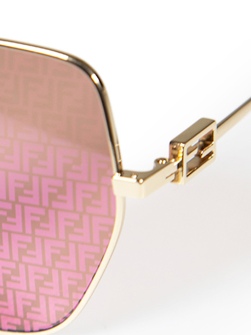 Fendi Dark Pink Logo Butterfly Sunglasses