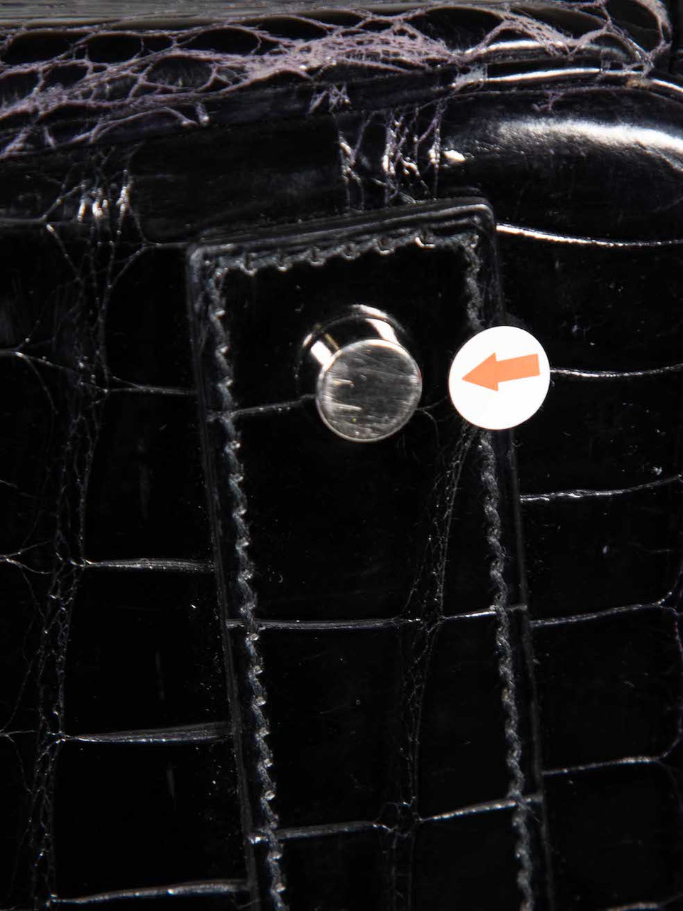 Hermès 1999 Noir Shiny Porosus Croc PHW Haut à Courroies Birkin 40