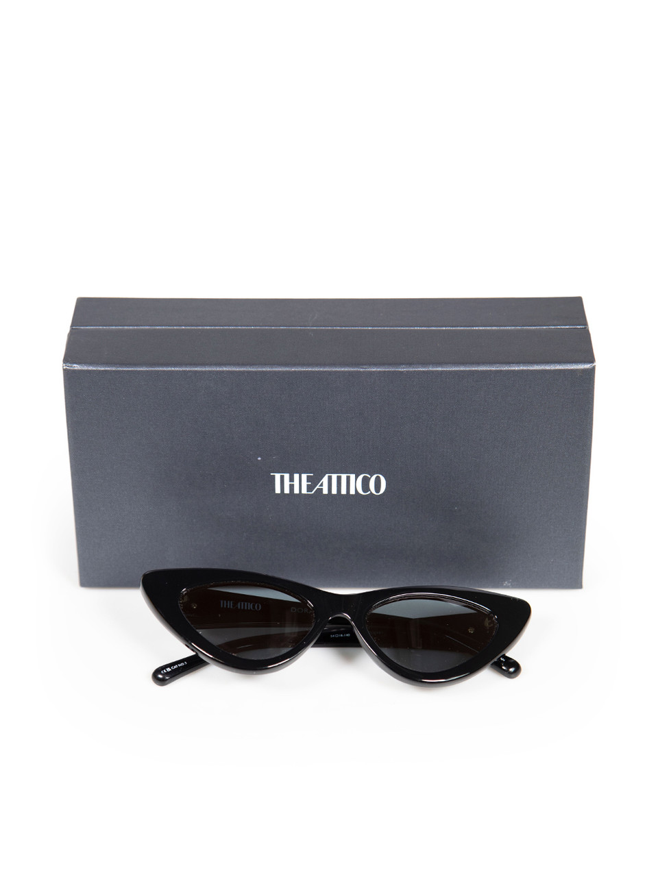 Linda Farrow Linda Farrow + The Attico Black Dora D-Frame Cateye Sunglasses