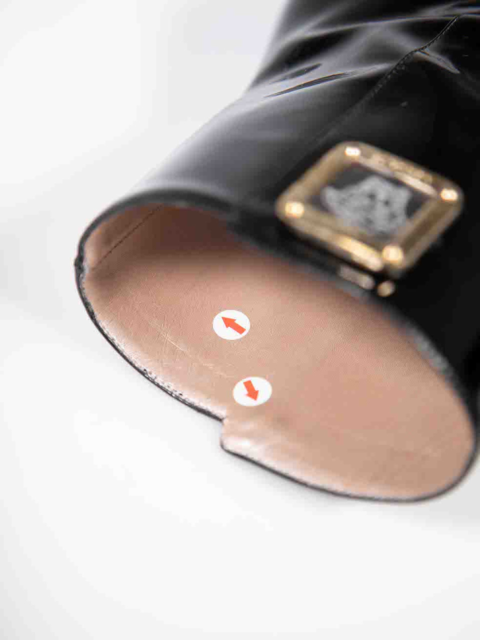 Versace Black Patent Leather Medusa Logo Boots