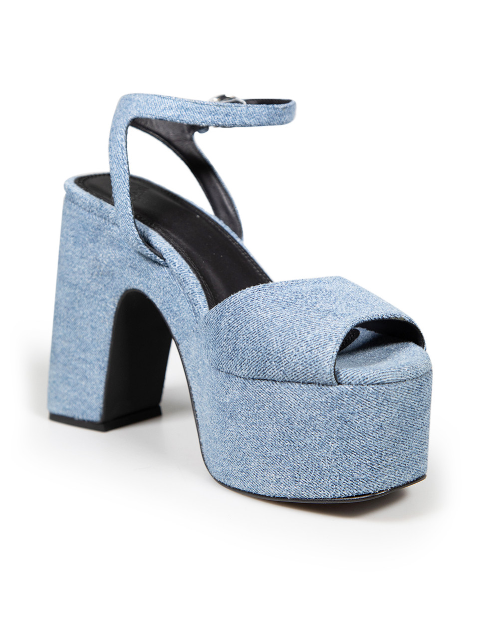 Coperni Blue Denim Bridge Platform Sandals