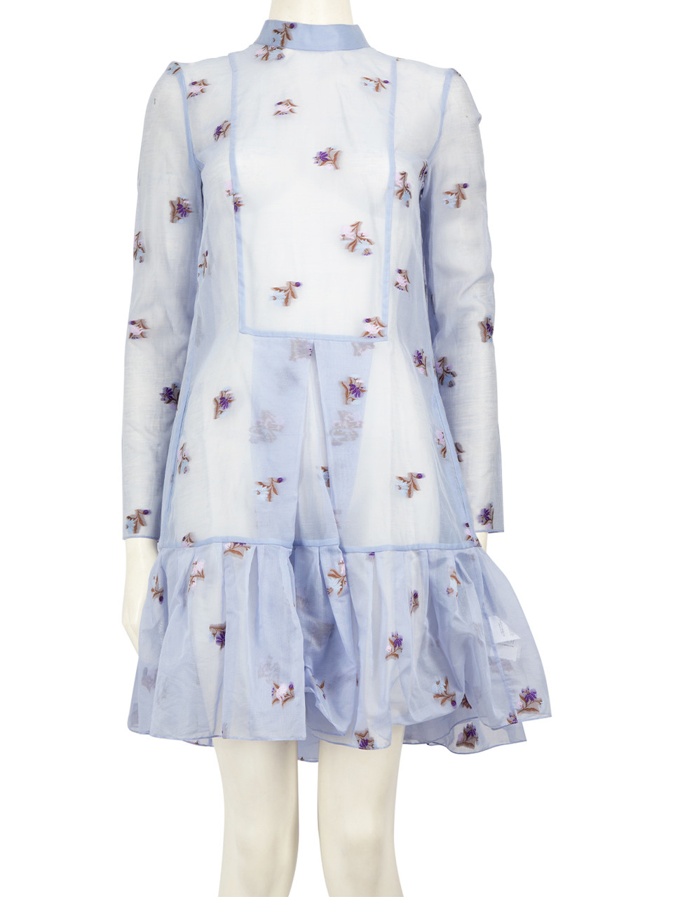 Erdem Blue Ditsy Floral Cosima Dress